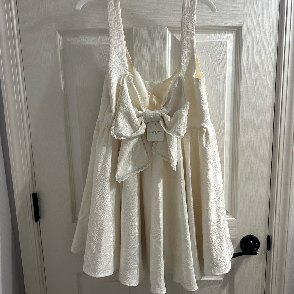 Altar'd State Cream Mini Dress with Bow
